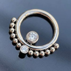 Argolla 2 cristales línea esferas