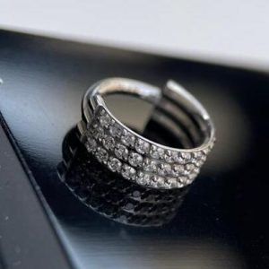 argolla bisagra triple linea cristal