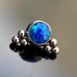 Cabuchón ópalo doble trío esferas