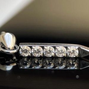 Colgante barra cristales engarzado