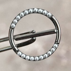 Pezonera circular perlas