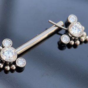 Pezonera tres cristales trio esferas