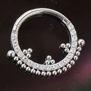 Argolla línea cristal línea esferas tríos