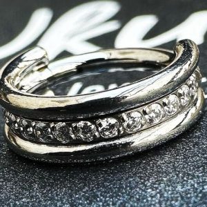 Argolla línea cristal doble línea lisa