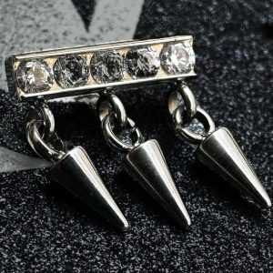 Rectángulo cristal picos colgantes