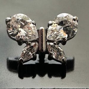 Mariposa cristal engarzado